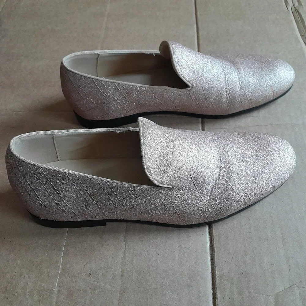 Royal Shoes Men’s Metallic Glitter Formal Slip-on Loafer Size 12